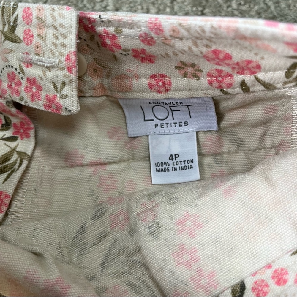 NWOT Women's 90s Y2K LOFT Floral Mini Skirt size 4 Petite 100% Cotton - Picture 4 of 6